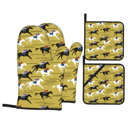 Oven Mitts and Pot Holders 4 pcs Set Minimalist Painted Knight Horse Heat Resistant Pot Holders Oven Mitts for kitchen Non-Slip Hanging Loop Oven Glove Potholders for Baking Cooking
Oven Mitts and Pot Holders 4 pcs Set Minimalist Painted Knight Horse Heat Resistant Pot Holders Oven Mitts for kitchen Non-Slip Hanging Loop Oven Glove Potholders for Baking Cooking