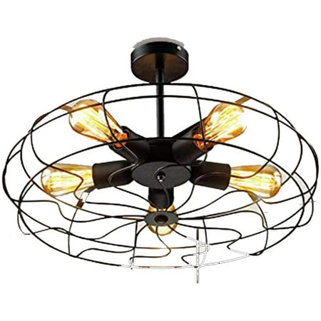 OUKANING Industrial Metal 5-Light Ceiling Light Fixture Semi Flush Mount Lamp with Cage
OUKANING Industrial Metal 5-Light Ceiling Light Fixture Semi Flush Mount Lamp with Cage
