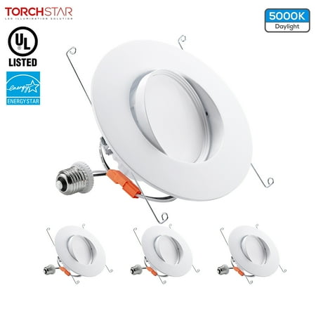 TORCHSTAR 4Pack13W 5/6inch Gimbal LED Recessed Light Dimmable for Kitchen Bathroom Adjustable Recessed Ceiling Fixture 5000K Daylight
TORCHSTAR 4Pack13W 5/6inch Gimbal LED Recessed Light Dimmable for Kitchen Bathroom Adjustable Recessed Ceiling Fixture 5000K Daylight