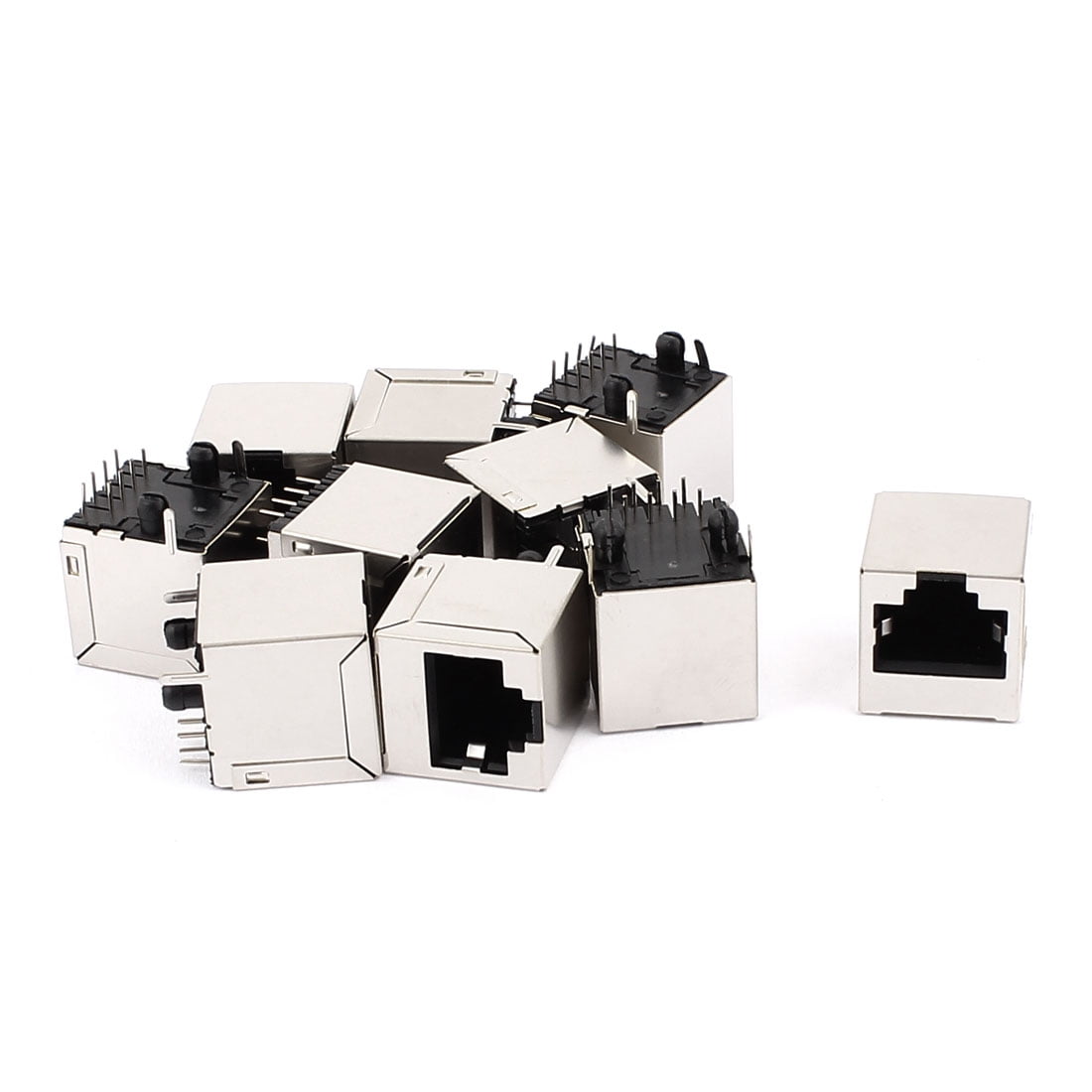 10pcs PCB Mounted RJ45 8P8C Network Modular Connector Socket Jack Adapter