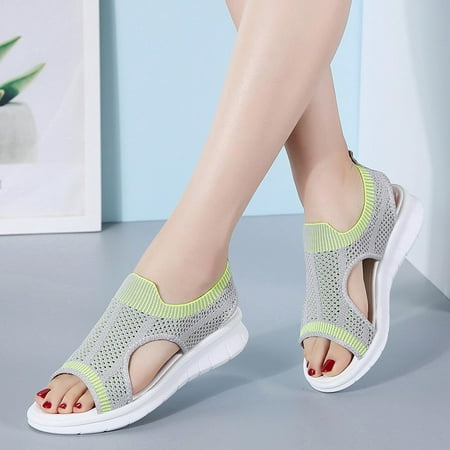 

Summer Savings Clearance 2023!AXXD Cute Slippers Open Toe Breathable Comfort Hollow Out Wedges Mesh Sandals For Teachers Clearance Size 4.5
