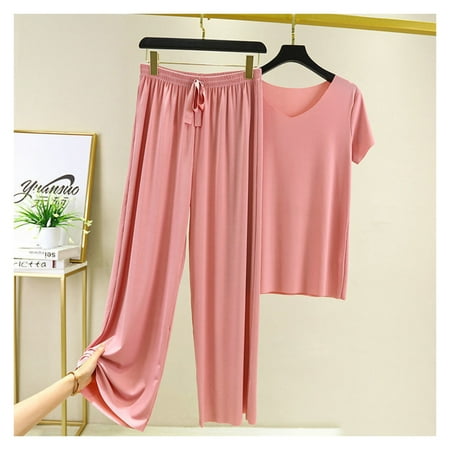 Women Pajamas Set Sleepwear Suit Homewear Soft and Elastic for Daily Home Wear Pink 3XL
Women Pajamas Set Sleepwear Suit Homewear Soft and Elastic for Daily Home Wear Pink 3XL