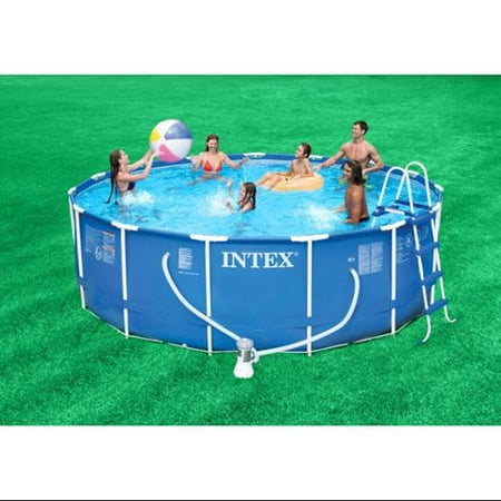 Intex Soft Sided Metal Frame 15' Round Swimming Pool - Walmart.com