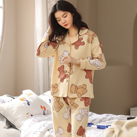 CoCopeaunt Spring and autumn pajamas womens cotton suit lapel cardigan loungewear home casual comfortable skin-friendly sleepwear pajama
CoCopeaunt Spring and autumn pajamas womens cotton suit lapel cardigan loungewear home casual comfortable skin-friendly sleepwear pajama