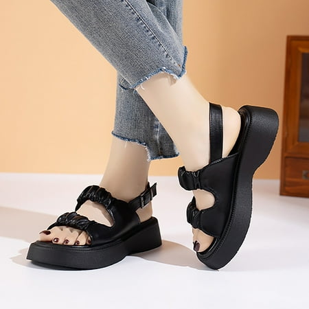 XIAQUJ 2023 Big Head Buckle Beach Sandals Women s Pleated One Word with Thick Bottom Sandals Women Sandals for Women Black 8(40)
XIAQUJ 2023 Big Head Buckle Beach Sandals Women s Pleated One Word with Thick Bottom Sandals Women Sandals for Women Black 8(40)