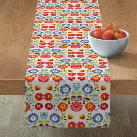 Cotton Sateen Table Runner 90 - Floral Folk Art Style Traditional Heritage Bright Flowers Populaire Print Custom Table Linens by Spoonflower
Cotton Sateen Table Runner 90 - Floral Folk Art Style Traditional Heritage Bright Flowers Populaire Print Custom Table Linens by Spoonflower