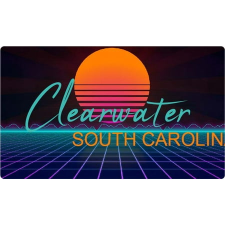 Clearwater South Carolina 4 X 2.25-Inch Fridge Magnet Retro Neon Design
