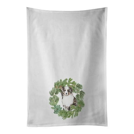 Australian Shepherd Puppy Blue Merle Christmas Wreath White Kitchen Towel Set of 2 19 in x 28 in
Australian Shepherd Puppy Blue Merle Christmas Wreath White Kitchen Towel Set of 2 19 in x 28 in