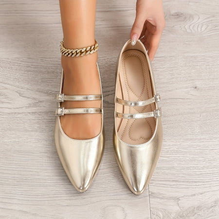 Women s Pointed Toe Buckle Strap Shoes All-Match Solid Color Flat Shoes Soft Sole Flats
Women s Pointed Toe Buckle Strap Shoes All-Match Solid Color Flat Shoes Soft Sole Flats