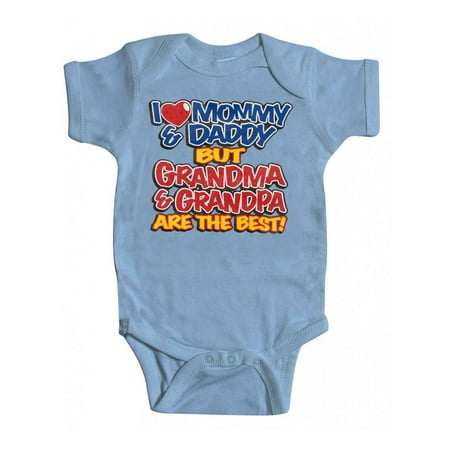 Baby Grandma & Grandpa Bodysuit - Light Blue - 12M