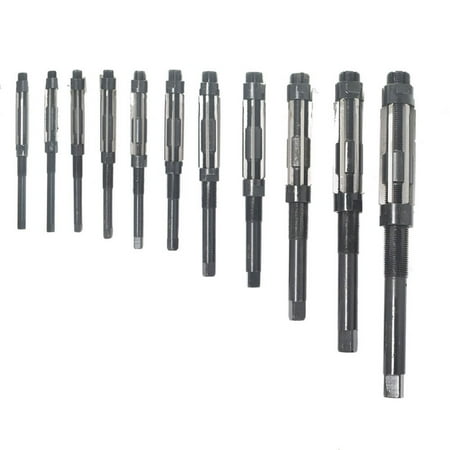 11 Pcs Adjustable Hand Reamers H4-H14 15/32 to 1-1/2 inch High Speed Steel All 6 Blades for Drilling Machine and Other Machine
11 Pcs Adjustable Hand Reamers H4-H14 15/32 to 1-1/2 inch High Speed Steel All 6 Blades for Drilling Machine and Other Machine