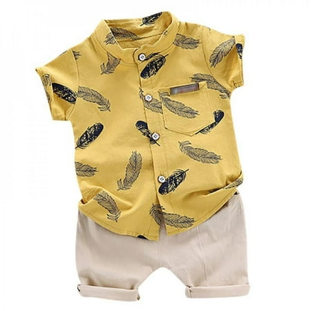 Xinhuaya 2Pcs/set Summer Children Clothes 2pcs Kids Boys Clothes Holiday Beach Short Sleeve Shirt Top+Shorts Set Yellow 100
Xinhuaya 2Pcs/set Summer Children Clothes 2pcs Kids Boys Clothes Holiday Beach Short Sleeve Shirt Top+Shorts Set Yellow 100