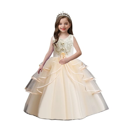 Girl Sleeveless Embroidery Princess Pageant Dresses Kids Prom Ball Gown 
Girl Sleeveless Embroidery Princess Pageant Dresses Kids Prom Ball Gown