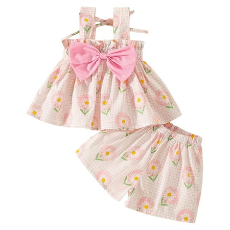 Summer Toddler Girls Sleeveless Bowknot Floral Printed Tops Shorts 2PCS Outfits Set For Kids Clothes Baby Fashion Dailywear Child Clothing
Summer Toddler Girls Sleeveless Bowknot Floral Printed Tops Shorts 2PCS Outfits Set For Kids Clothes Baby Fashion Dailywear Child Clothing