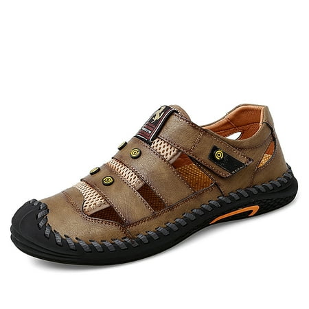 Men s Sport Sandals Closed Toe Outdoor Leather Sandal Adjustable Summer Beach Shoes
Men s Sport Sandals Closed Toe Outdoor Leather Sandal Adjustable Summer Beach Shoes