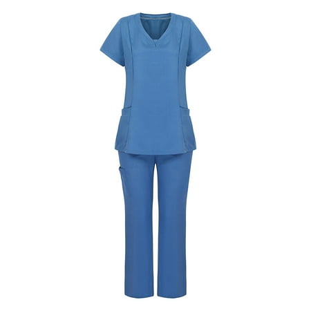 muxika Women s Plus Size Working Uniform Set with Three Pocket V-Neck Scrub Top Solid Color Short Sleeve Shirt and Pant
muxika Women s Plus Size Working Uniform Set with Three Pocket V-Neck Scrub Top Solid Color Short Sleeve Shirt and Pant