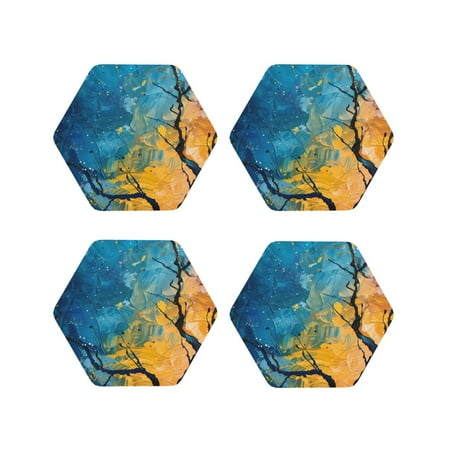 Yiaed Abstract Night Sky Tree Print Leather Coasters for Drinks - Cup Coasters Coffee Table Kitchen Table Bar Home & Office Gifts Handmade Drink Coasters-Hexagon
Yiaed Abstract Night Sky Tree Print Leather Coasters for Drinks - Cup Coasters Coffee Table Kitchen Table Bar Home & Office Gifts Handmade Drink Coasters-Hexagon
