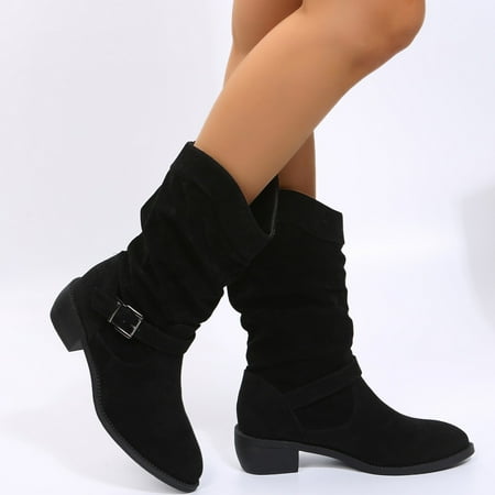 Middle Strap Heels Round Shoes Retro Women Color Buckle Toe Booties Solid Women s Boots
Middle Strap Heels Round Shoes Retro Women Color Buckle Toe Booties Solid Women s Boots