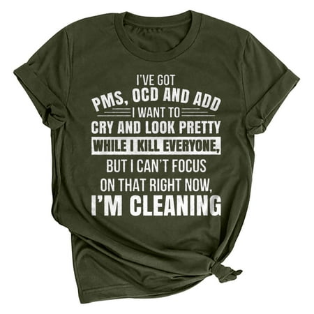 Summer Tops for Women Women s Summer Fashion Loose Round Neck Letter Print Short Sleeve Top T-Shirt Maternity Blouses Army Green M
Summer Tops for Women Women s Summer Fashion Loose Round Neck Letter Print Short Sleeve Top T-Shirt Maternity Blouses Army Green M