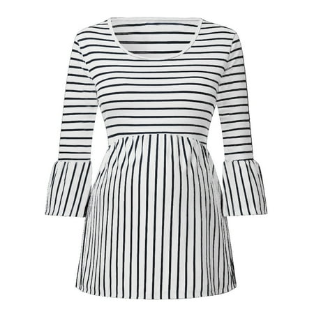 Lyyong Maternity Clothes Women Pregnant O-Neck 3/4 Sleeve Pagoda Stripe Blouse s Pullover Pregnancy Top
Lyyong Maternity Clothes Women Pregnant O-Neck 3/4 Sleeve Pagoda Stripe Blouse s Pullover Pregnancy Top