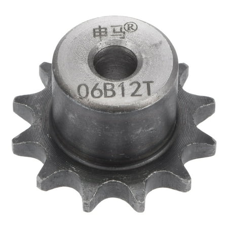 Uxcell 12 Teeth Sprocket Single Strand 3/8 Pitch 8mm Bore Carbon Steel