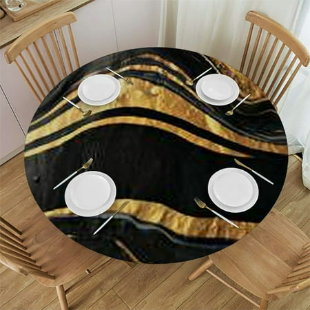 Plo0ole Round Tablecloth with Elastic Geometric Abstract Black Marble Gold Edge Waterproof Stain-proof Table Cover Wipeable Fitted Table Cloths for 54-58
Plo0ole Round Tablecloth with Elastic Geometric Abstract Black Marble Gold Edge Waterproof Stain-proof Table Cover Wipeable Fitted Table Cloths for 54-58