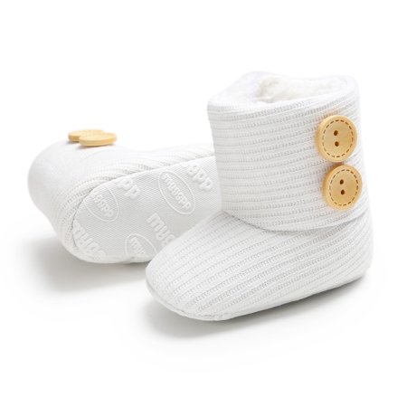 Yohome Baby Girl Boy Shoes Slip-On Solid Button Fashion Toddler First Walkers