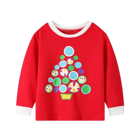 

Honeeladyy Winter Coats Kids Baby Boys Girls Christmas Print Pajamas Tops Sleepwear Print Pants Clothes Red Clearance under 10$