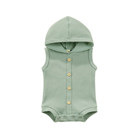 Frobukio Infant Baby Girls Boys Romper Summer Solid Color Button Down Sleeveless Hooded Triangle Bodysuit Jumpsuit Green 3-6 Months
Frobukio Infant Baby Girls Boys Romper Summer Solid Color Button Down Sleeveless Hooded Triangle Bodysuit Jumpsuit Green 3-6 Months