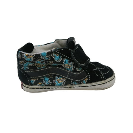 Pre-owned Vans Boys Black | White | Blue Sneakers size: 4 Toddler