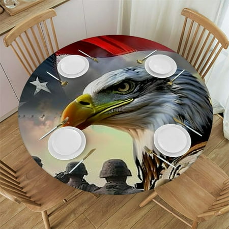 Autua Bald Eagle Soldiers American Flag Round Table Cover Stain Resistant Washable Indoor Outdoor Kitchen Dining Wedding Parties Elastic Edge 100% Polyester Fiber USA Veterans Day 31 -35
Autua Bald Eagle Soldiers American Flag Round Table Cover Stain Resistant Washable Indoor Outdoor Kitchen Dining Wedding Parties Elastic Edge 100% Polyester Fiber USA Veterans Day 31 -35