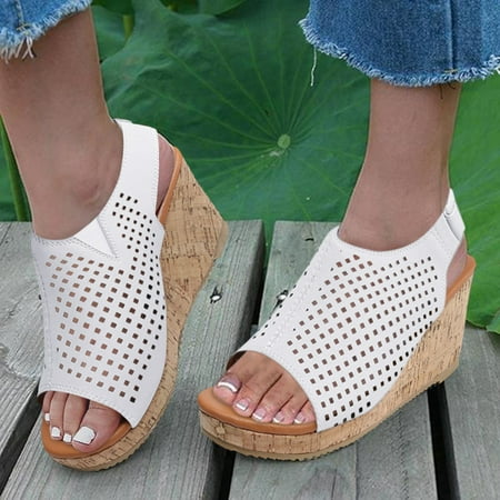 Medcursor Wedge Sandals For Women Roman Style Solid Color Hollow Hook Loop Fish Mouth Sandals
Medcursor Wedge Sandals For Women Roman Style Solid Color Hollow Hook Loop Fish Mouth Sandals