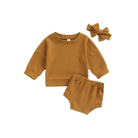 Capreze Baby Long Sleeve 3Pcs Outfit Suit Cute Elastic Waist Three Piece Set Party Outfits Solid Color Shorts Tops + Headband
Capreze Baby Long Sleeve 3Pcs Outfit Suit Cute Elastic Waist Three Piece Set Party Outfits Solid Color Shorts Tops + Headband
