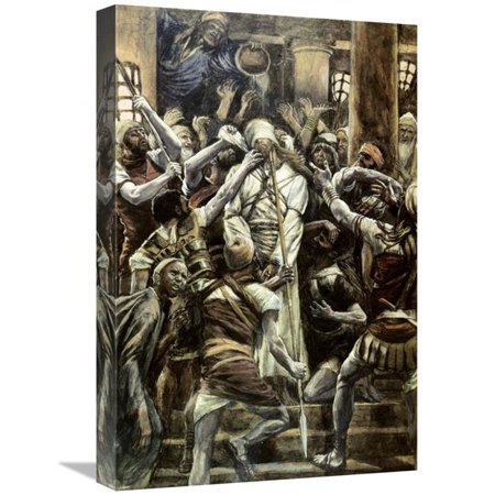 22 in. Christ Mocked in the House of Caiaphas Art Print - James Tissot