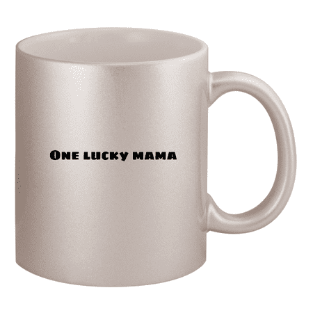 One Lucky Mama - 11oz Ceramic Silver Coffee Mug