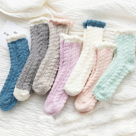 Amart 7PCS Women Winter Cute Solid Color Coral Fleece Socks Thick Warm Socks Home Sleep Stockings
Amart 7PCS Women Winter Cute Solid Color Coral Fleece Socks Thick Warm Socks Home Sleep Stockings