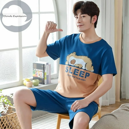 QWZNDZGR Summer Knitted Cotton Short Sleeved Men s Pajamas Sets Male Pajama Set Letter Pajama For Men Sleepwear Suit Homewear Size xXXXL
QWZNDZGR Summer Knitted Cotton Short Sleeved Men s Pajamas Sets Male Pajama Set Letter Pajama For Men Sleepwear Suit Homewear Size xXXXL