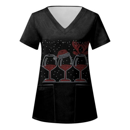 Christmas Scrubs Tops for Women Ladies Casual Christmas Print Short Sleeve Pocket Loose Caring Workwear
Christmas Scrubs Tops for Women Ladies Casual Christmas Print Short Sleeve Pocket Loose Caring Workwear
