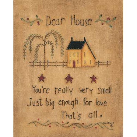 Dear House Rolled Canvas Art - Kim Lewis (8 x 10)