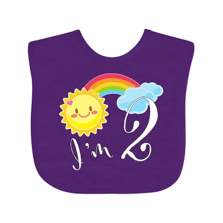 Inktastic I m 2- Second Birthday Sun Rainbow Gift Baby Boy or Baby Girl Bib