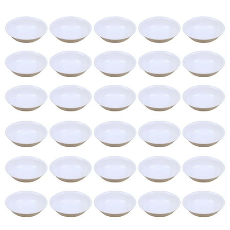 NUOLUX 30pcs A Pack Seasoning Dish Condiment Tray Lovely Portable Flatware Sauce Appetizer Plate (White)