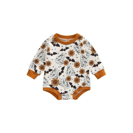 Sunisery Newborn Baby Girl Halloween Clothes Crew Neck Long Sleeve Bat Ghost Print Romper Bodysuit Sweatshirt Top White 12-18 Months
Sunisery Newborn Baby Girl Halloween Clothes Crew Neck Long Sleeve Bat Ghost Print Romper Bodysuit Sweatshirt Top White 12-18 Months