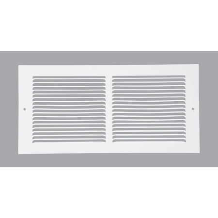 1PK Home Impressions 6 In. x 14 In. White Steel Baseboard Grille