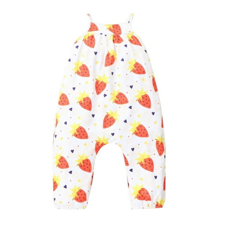 TAIAOJING Baby Romper Girls Jumpsuit Slip Fruit Suspenders Jumpsuit Girls Romper&Jumpsuit Onesie Outfit 9-12 Months