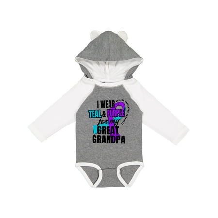 Inktastic Suicide Prevention I Wear Teal and Purple For My Great Grandpa Gift Baby Boy or Baby Girl Long Sleeve Bodysuit
Inktastic Suicide Prevention I Wear Teal and Purple For My Great Grandpa Gift Baby Boy or Baby Girl Long Sleeve Bodysuit