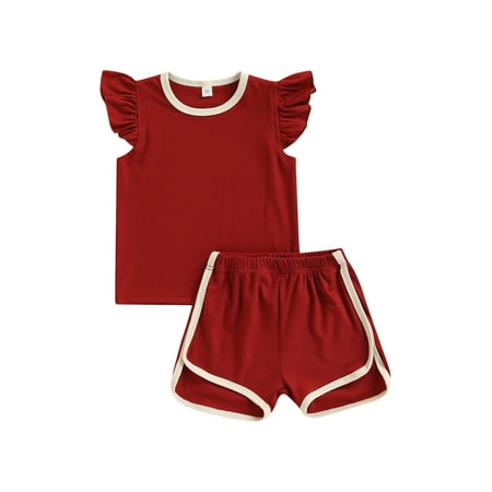 TheFound Toddler Kid Girl Summer Outfits Ruffle Sleeve Ribbed T-Shirt Top Solid Color Shorts 2pc Casual Clothes
TheFound Toddler Kid Girl Summer Outfits Ruffle Sleeve Ribbed T-Shirt Top Solid Color Shorts 2pc Casual Clothes