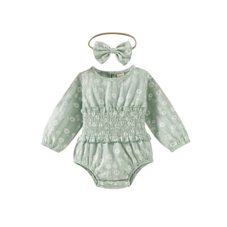 Gwiyeopda Little Baby Girl Casual Romper Long Sleeve Floral Round Neck Short Jumpsuit + Headband
Gwiyeopda Little Baby Girl Casual Romper Long Sleeve Floral Round Neck Short Jumpsuit + Headband