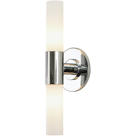 Bathroom Vanity 2 Light Fixtures With Chrome Finish Metal Glass Material Medium Bulb 5" 120 Watts