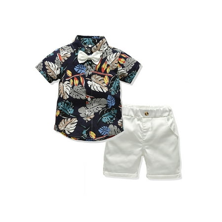 Xiaoluokaixin Toddler Boy Short Sleeve Rainforest Print Bow Tie Shirt with Solid Color Short Pants for Summer Wear cQH
Xiaoluokaixin Toddler Boy Short Sleeve Rainforest Print Bow Tie Shirt with Solid Color Short Pants for Summer Wear cQH
