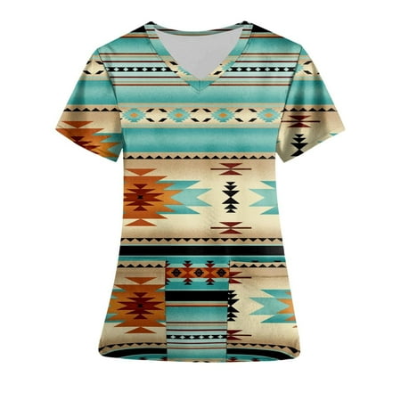 CZHJS Women s Short Sleeve Scrub_Tops with Pockets Clearance Spring Tops Ladies V Neck Summer Vintage Shirts Western Ethnic Printed Working Uniform Tunic to Wear with Leggings Beige M
CZHJS Women s Short Sleeve Scrub_Tops with Pockets Clearance Spring Tops Ladies V Neck Summer Vintage Shirts Western Ethnic Printed Working Uniform Tunic to Wear with Leggings Beige M